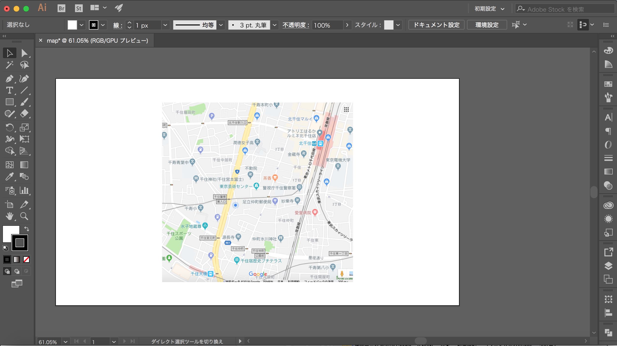 Illustrator アクセスマップ作成 足立区の就労移行支援事業所 Job庵